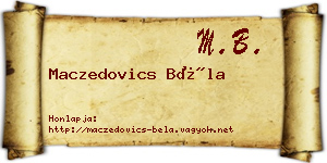 Maczedovics Béla névjegykártya