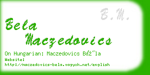 bela maczedovics business card